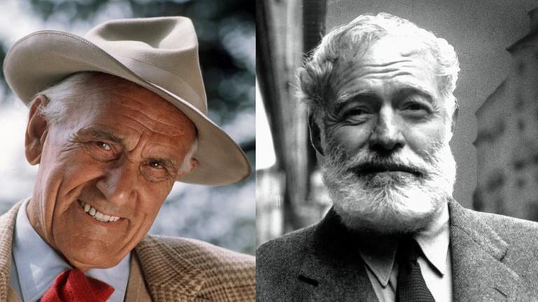 Luis Trenker (1976) und Ernest Hemingway(undatierte Aufnahme). Luis Trenker (1976) und Ernest Hemingway(undatierte Aufnahme).