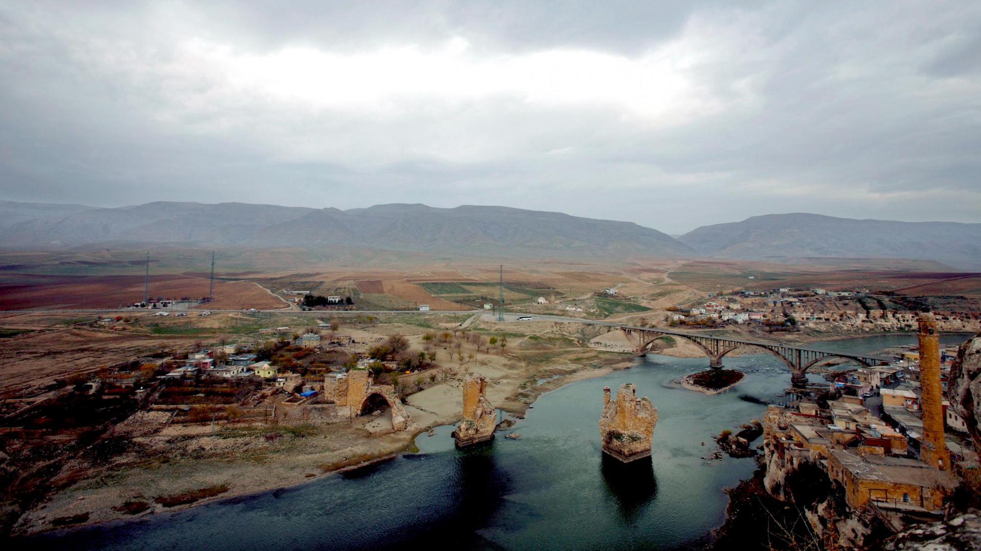Die Antike türkische Stadt Hasankeyf vor der Überflutung