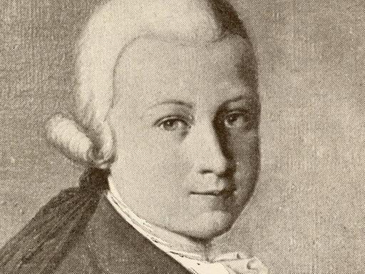 Der sehr jugendliche Mozart in einer Zeichnung.
