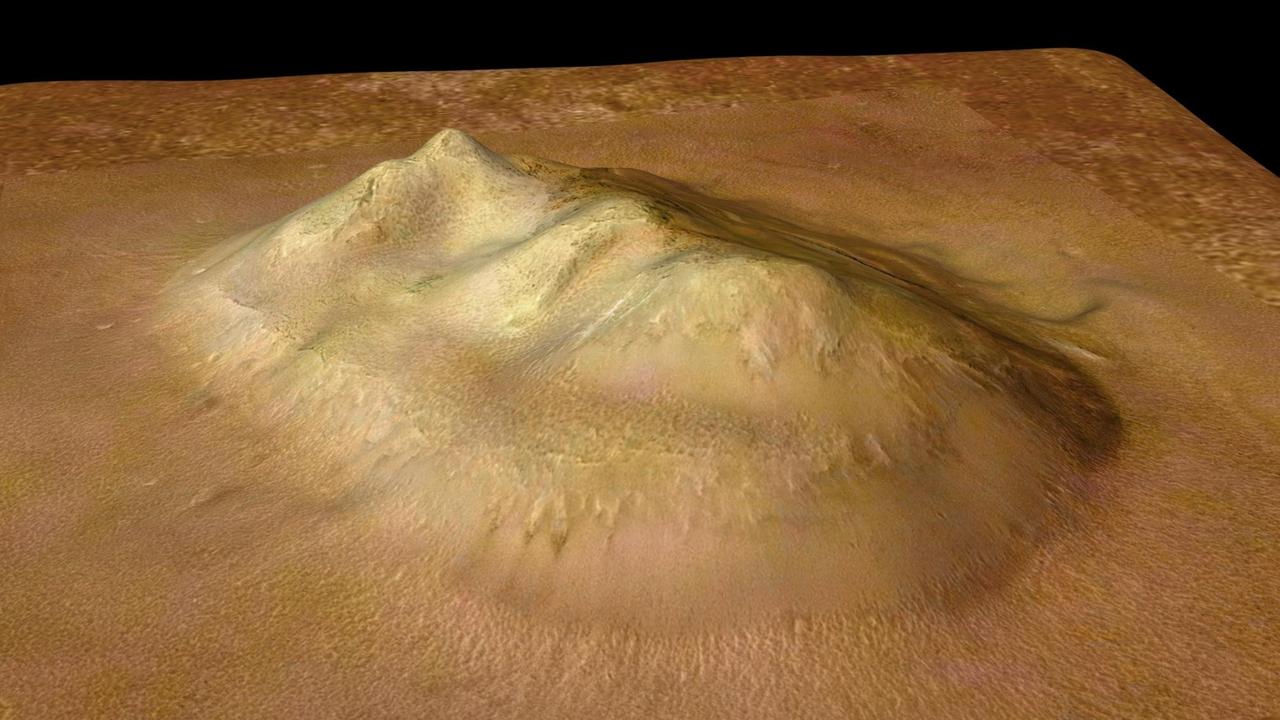 Das "Marsgesicht" ist ein stark erodierter Berg, wie diese Aufnahme der ESA-Sonde Mars Express zeigt 