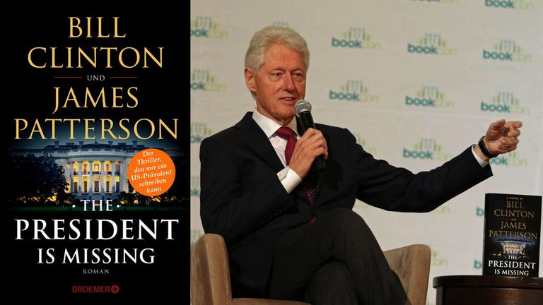 Bill Clinton und das von ihm mitgeschriebene Buch "The President Is Missing"