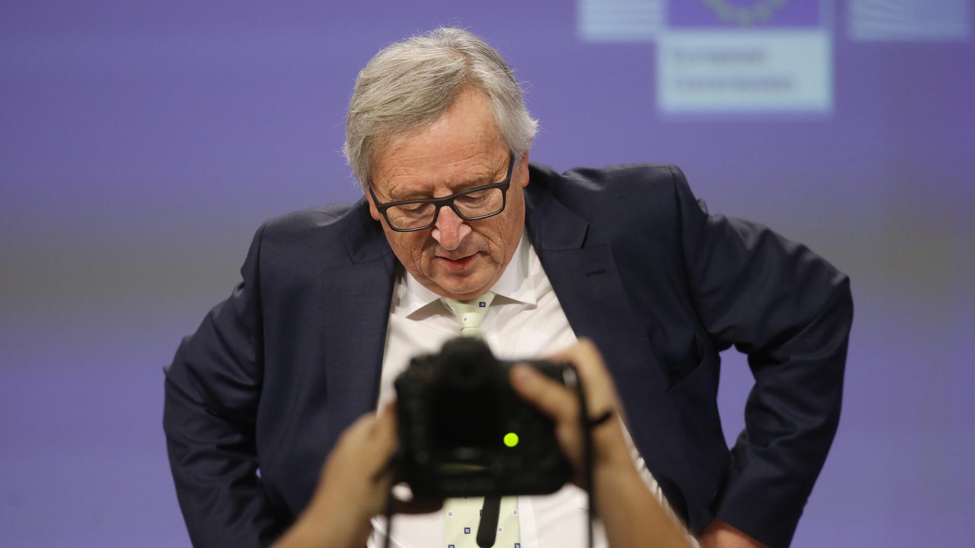 EU-Kommissionspräsident Jean- Claude Juncker während einer Pressekonferenz zu den Ergebnissen des britischen EU-Referendums in Brüssel EU-Kommissionspräsident Jean- Claude Juncker während einer Pressekonferenz zu den Ergebnissen des britischen EU-Referendums in Brüssel