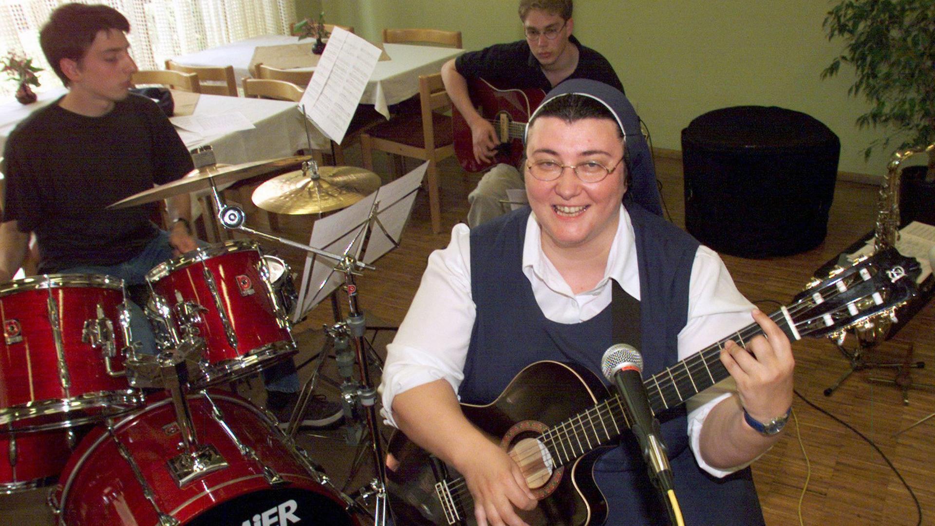 Schwester Teresa bei den Proben zu ihrem Musical "Bergpredigt". Schwester Teresa bei den Proben zu ihrem Musical "Bergpredigt".