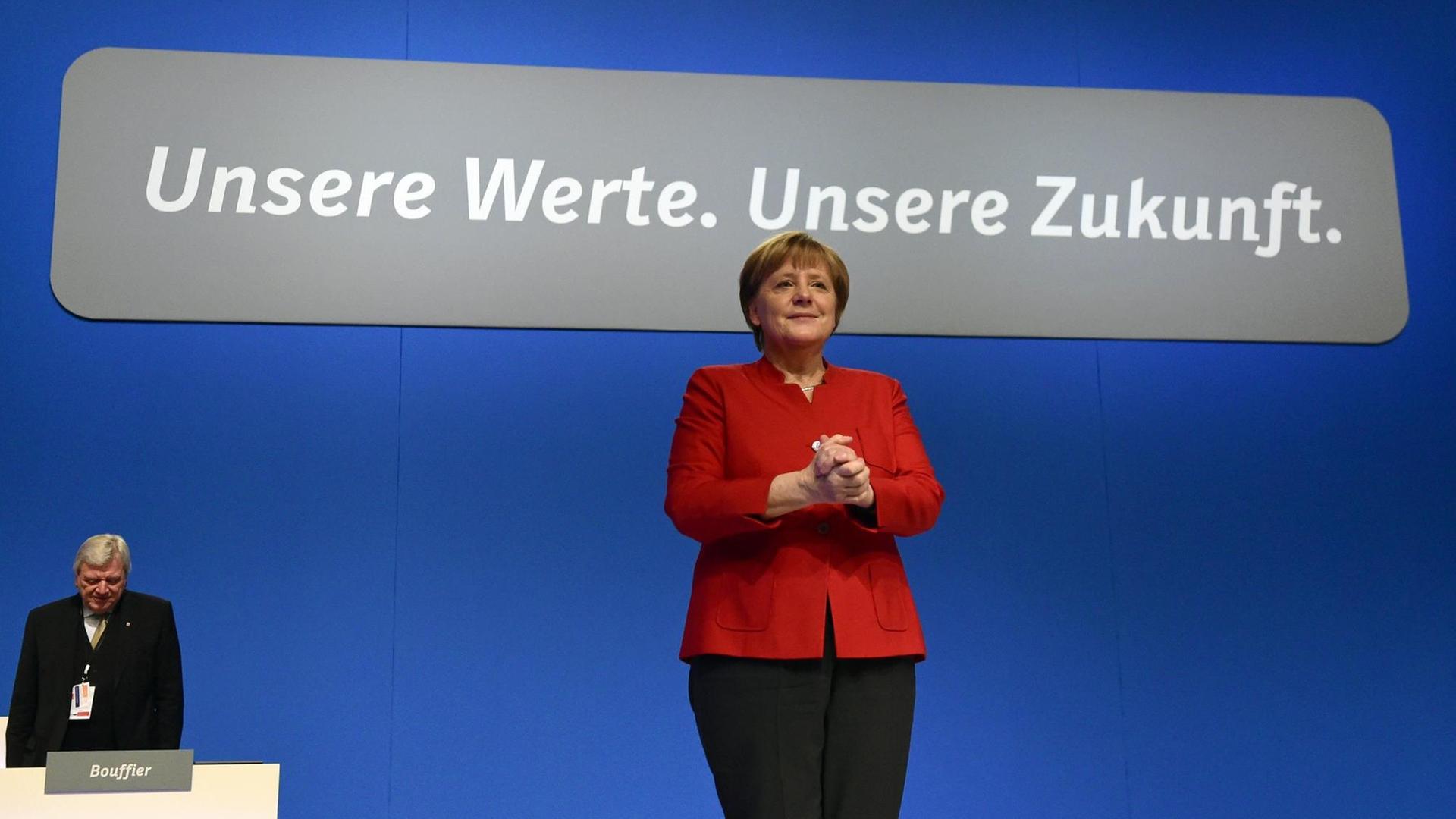 Bundeskanzlerin Angela Merkel auf dem CDU-Parteitag in Essen. Bundeskanzlerin Angela Merkel auf dem CDU-Parteitag in Essen.