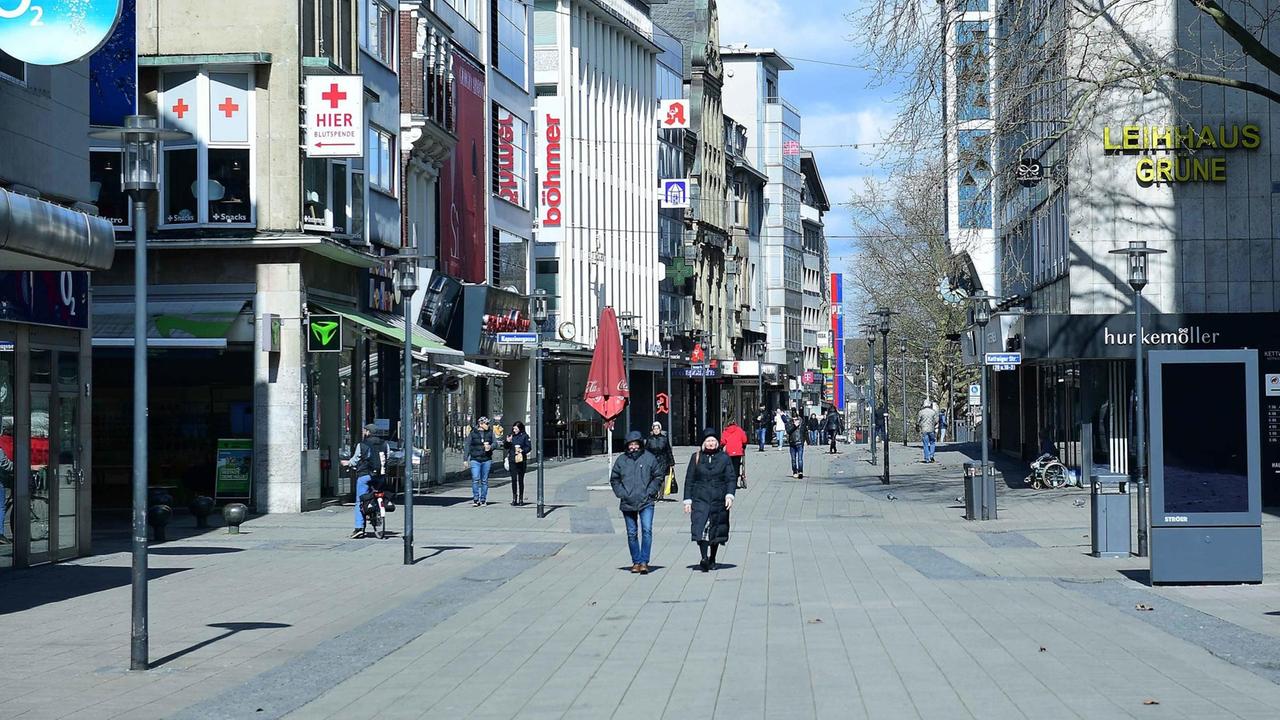 Leere Innenstadt von Essen im März 2020 Leere Innenstadt von Essen im März 2020