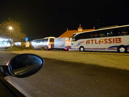 Reisebusse auf dem Weg nach Rumänien