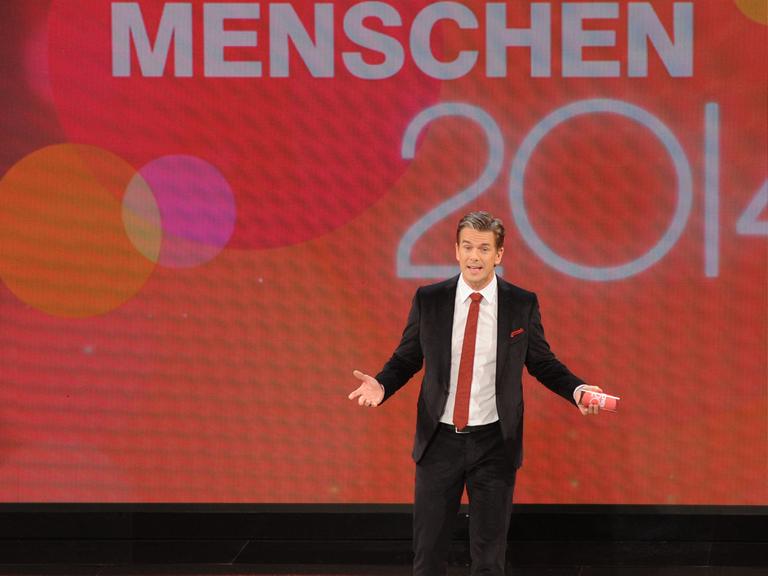 Jahresrückblick des ZDF: Der Moderator Markus Lanz bei der Aufzeichnung der Sendung "Menschen 2014".