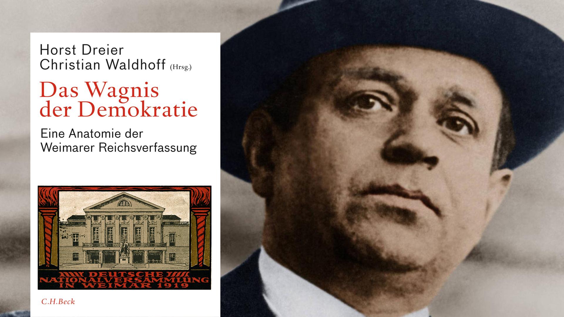 Im Vordergrund des Covers von "Das Wagnis der Demokratie", im Hintergrund Kurt Tucholsky Im Vordergrund des Covers von "Das Wagnis der Demokratie", im Hintergrund Kurt Tucholsky