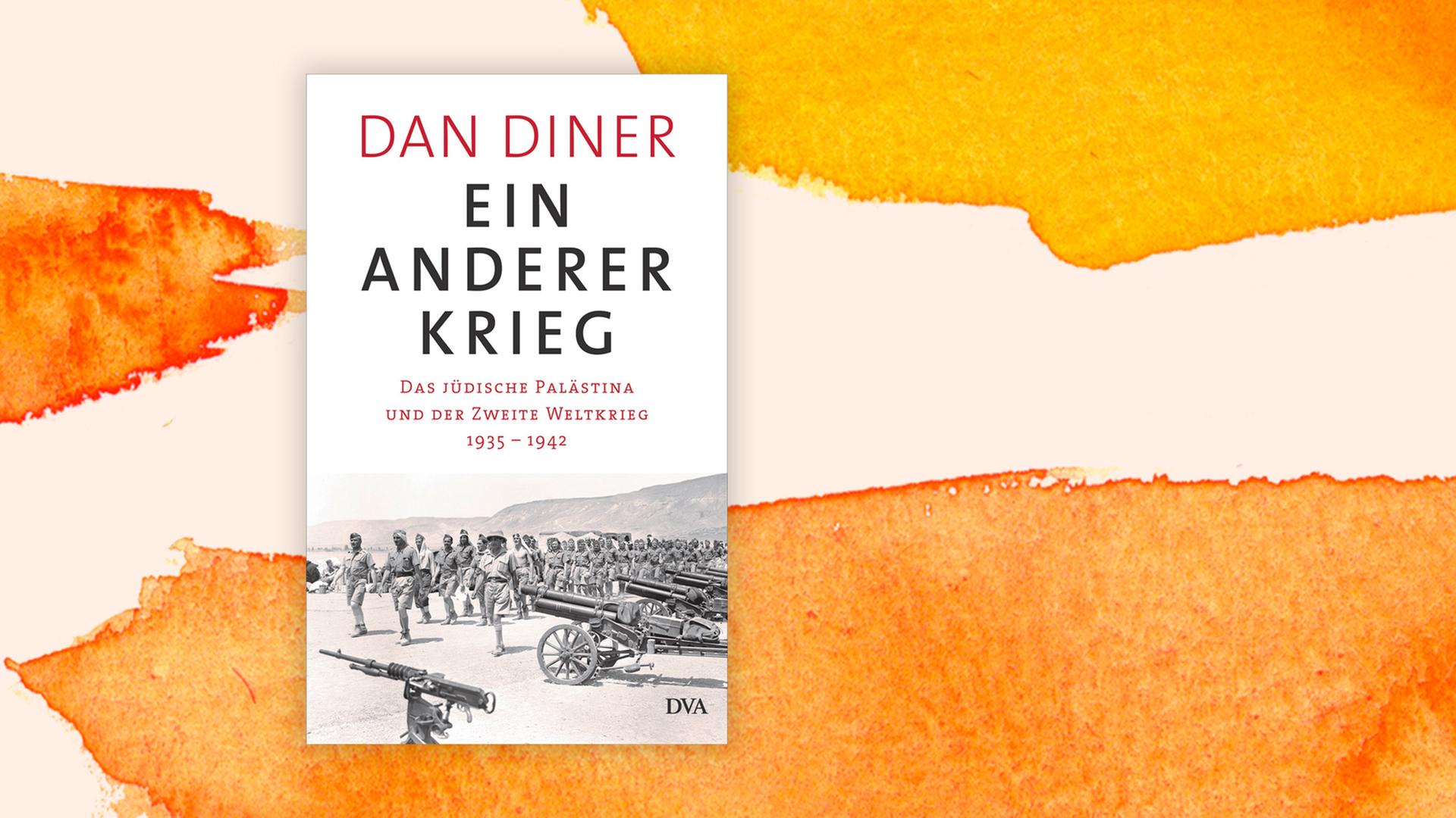 Das Buchcover "Ein anderer Krieg" von Dan Diner ist vor einem grafischen Hintergrund zu sehen.