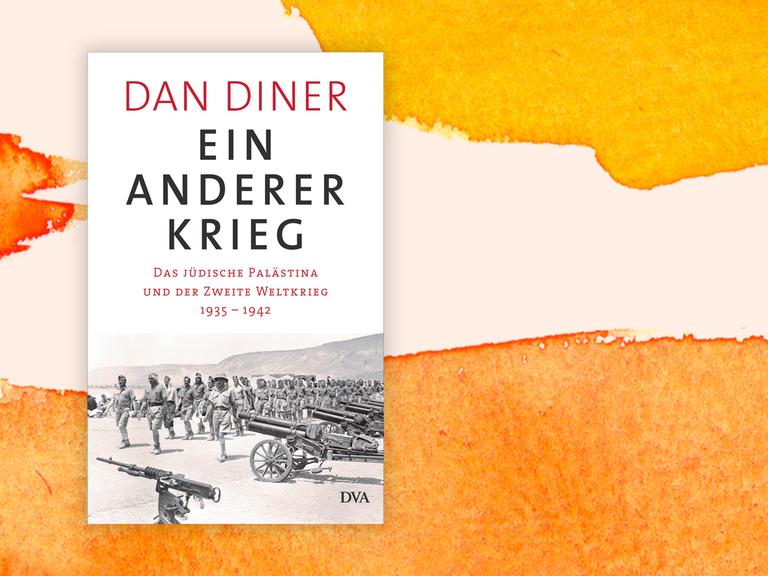 Das Buchcover "Ein anderer Krieg" von Dan Diner ist vor einem grafischen Hintergrund zu sehen.