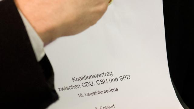Ein Entwurf für den Koalitionsvertrag zwischen Union und SPD