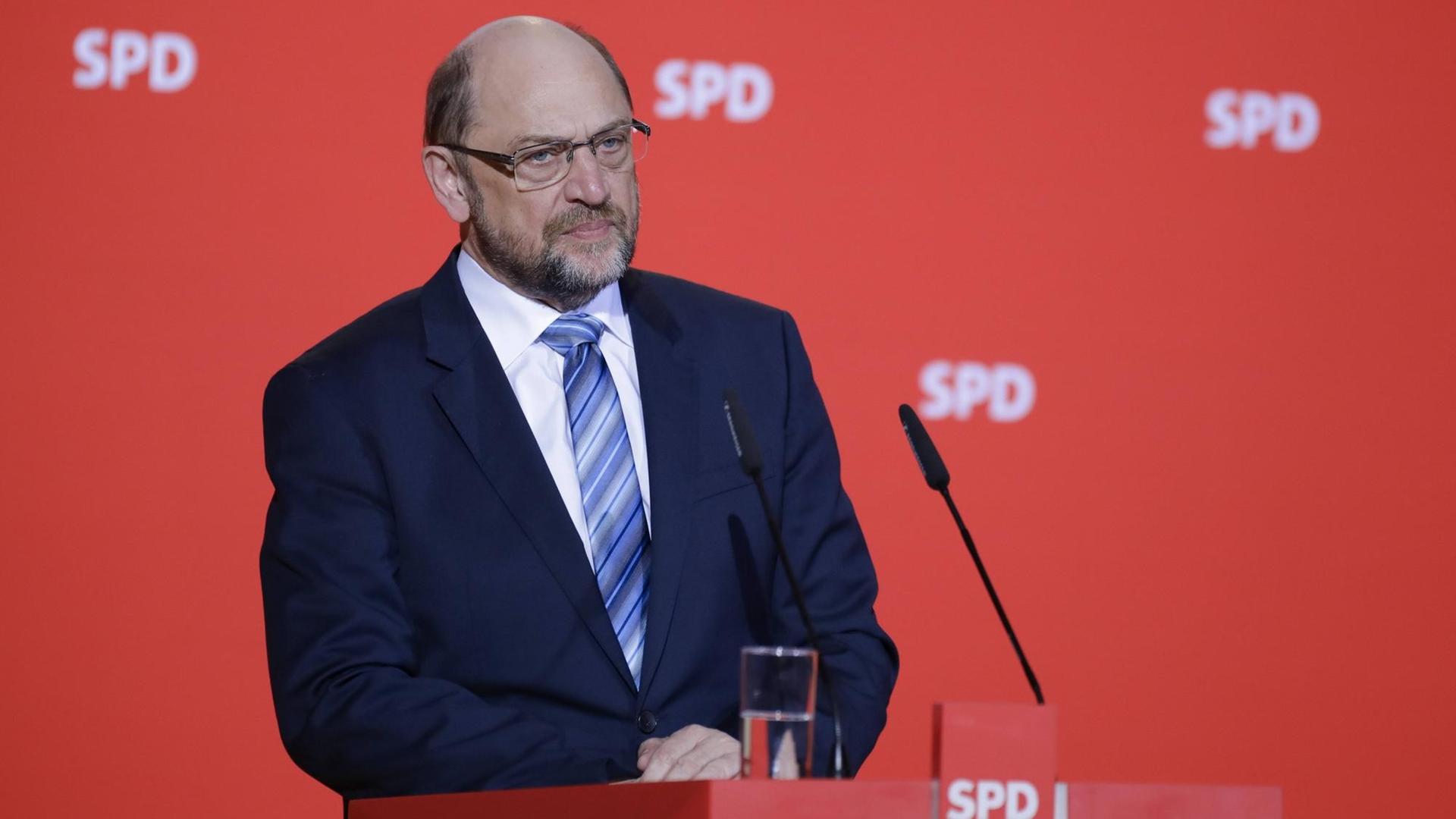 Martin Schulz, SPD Parteivorsitzender. 07.02.2018, Berlin. Martin Schulz, SPD Parteivorsitzender. 07.02.2018, Berlin.