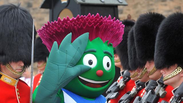Clyde - das offizielle Maskottchen der Commonwealth Games in Glasgow, 2014