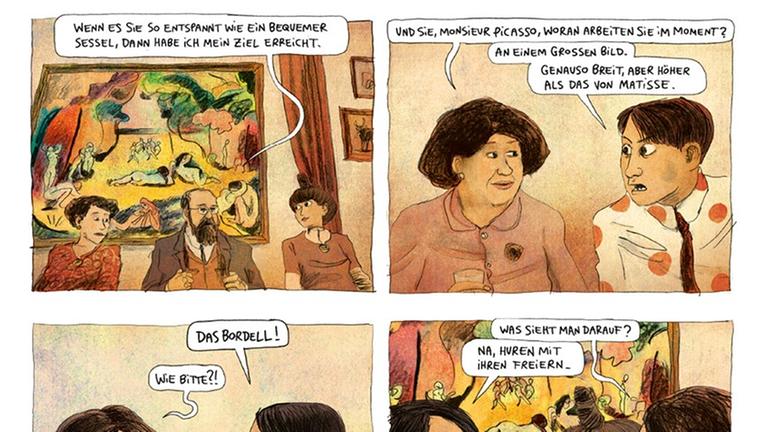 Auszug aus dem Comic "Pablo" über das Leben des Pablo Picasso. Auszug aus dem Comic "Pablo" über das Leben des Pablo Picasso.