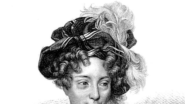 Das zeitgenössische Porträt zeigt die Herzogin von Berry, Maria Carolina.