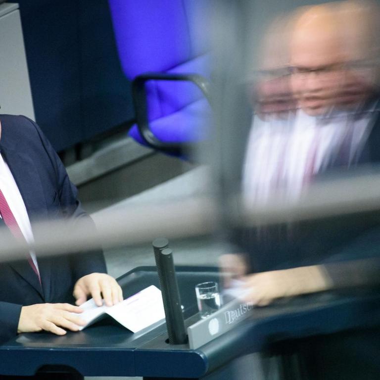 Peter Altmaier (CDU), Bundesminister für Wirtschaft und Energie, während einer Sitzung des deutschen Bundestags 
