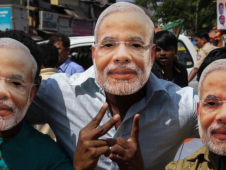 Anhänger des indischen Premiers Narendra Modi