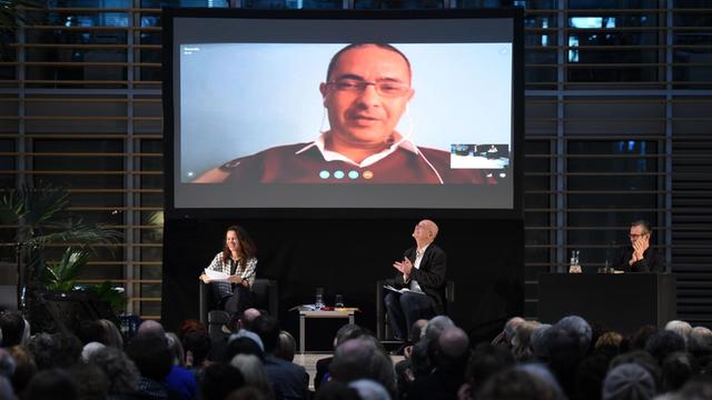 Der algerische Publizist Kamel Daoud war bei der Litcologne 2016 per Skype zugeschaltet.