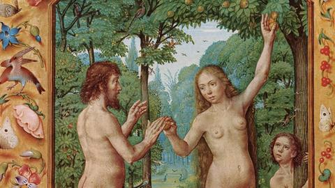 Adam und Eva auf einem Bild im Bréviaire Grimani