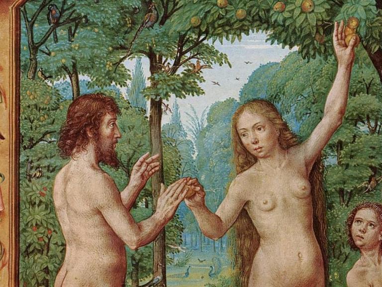 Adam und Eva auf einem Bild im Bréviaire Grimani