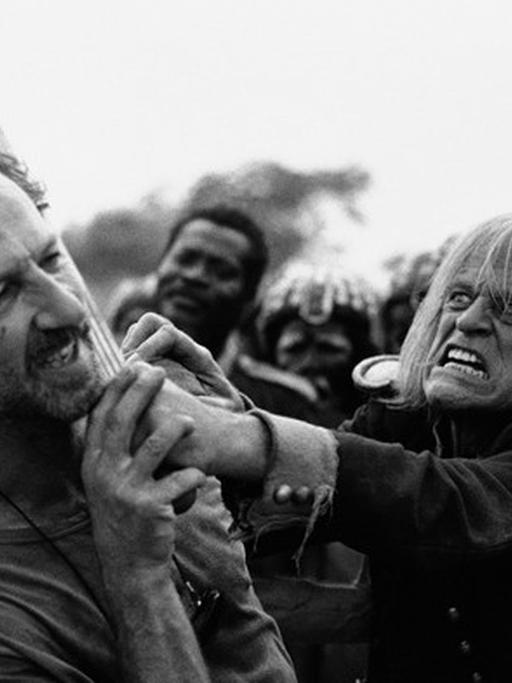 Werner Herzog und Klaus Kinski bei den Dreharbeiten zu "Cobra Verde" in Ghana, 1987.