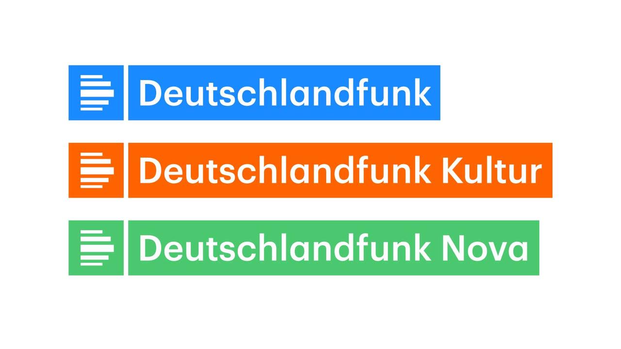 Die Logos von Deutschlandfunk, Deutschlandfunk Kultur, Deutschlandfunk Nova.