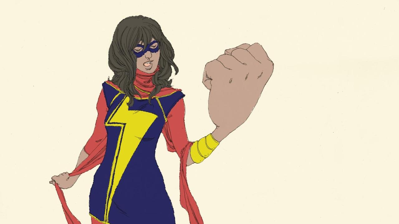 Ms. Marvel, das Alter Ego der 16-jährigen Kamala Khan aus New Jersey, einer jungen Muslimin. Sie ist ein neuer Stern am Superhelden-Himmel des US-Comicverlags Marvel. Ms. Marvel, das Alter Ego der 16-jährigen Kamala Khan aus New Jersey, einer jungen Muslimin. Sie ist ein neuer Stern am Superhelden-Himmel des US-Comicverlags Marvel.