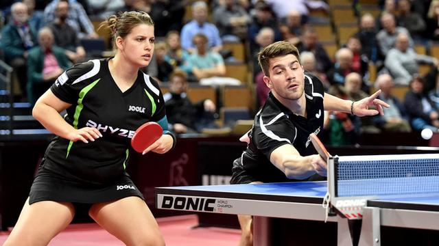 Die deutschen Tischtennis-Nationalspieler Petrissa Solja (li.) und Patrick Franziska.