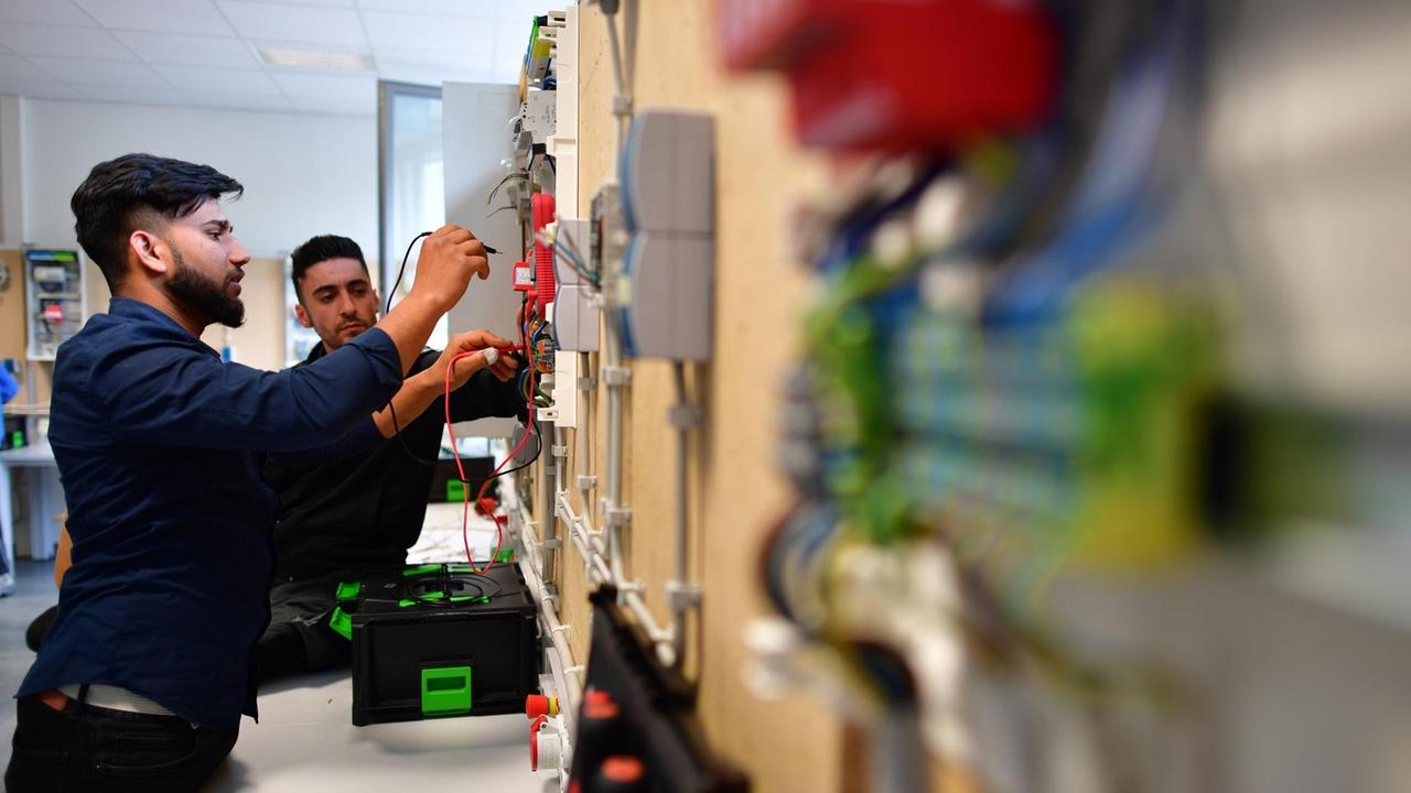 Ausländische Fachkräfte in einem Elektrotechnikunternehmen.