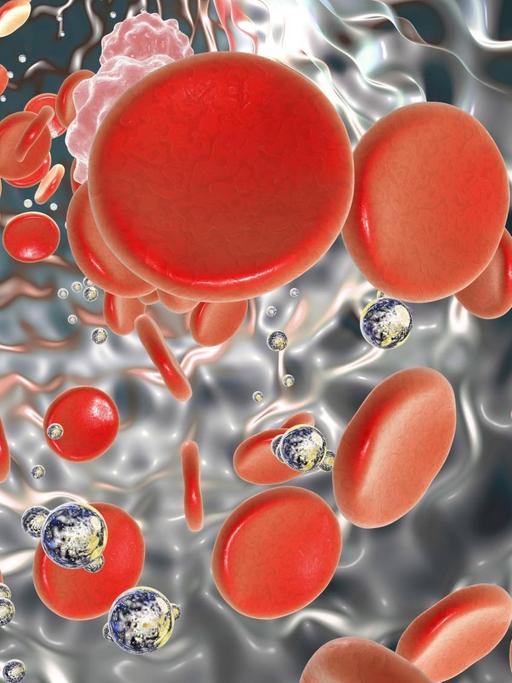 Die Darstellung von Nanopartikeln im Blut.