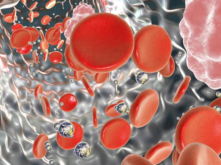 Die Darstellung von Nanopartikeln im Blut.