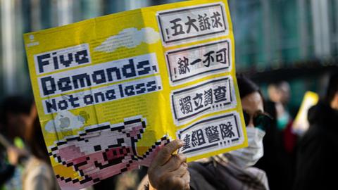 Laut Veranstalterangaben nahmen am 8. Dezember rund 800.000 Menschen an einer Demonstration in Hongkong teil.