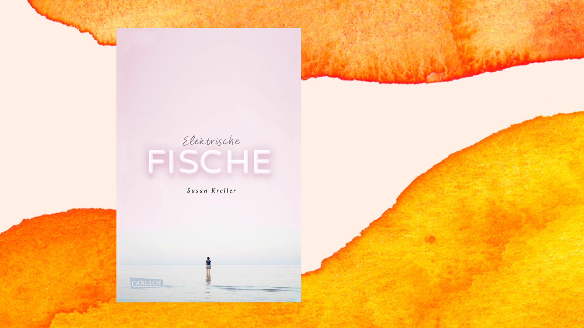 Das Buchcover zeigt einen rosa erleuchteten Himmel über einem ruhigen Gewässer, in dem kniehoch eine Frau steht, die melancholisch ins Weite blickt.