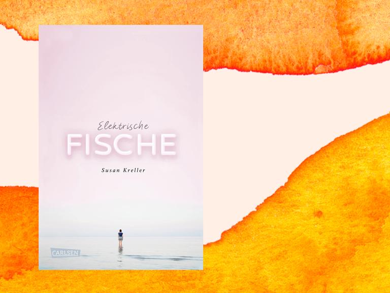 Das Buchcover zeigt einen rosa erleuchteten Himmel über einem ruhigen Gewässer, in dem kniehoch eine Frau steht, die melancholisch ins Weite blickt.