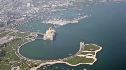 Luftaufnahme von Doha in Katar am Persischen Golf