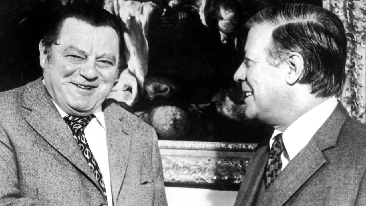 CSU-Vorsitzender Franz Josef Strauß (l) und Bundeskanzler Helmut Schmidt CSU-Vorsitzender Franz Josef Strauß (l) und Bundeskanzler Helmut Schmidt