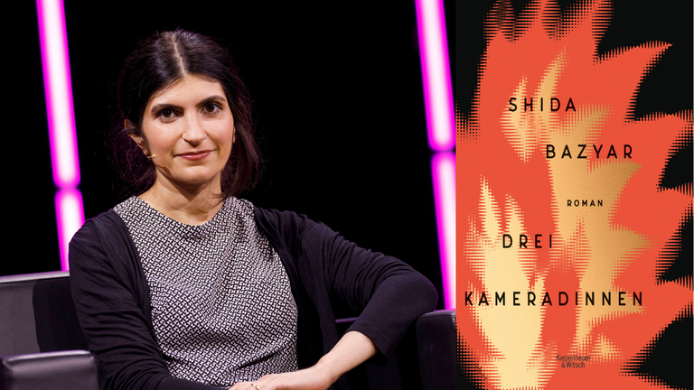 Ein Portrait der Autorin Shida Bazyar und das Cover ihres Romans "Drei Kameradinnen" Ein Portrait der Autorin Shida Bazyar und das Cover ihres Romans "Drei Kameradinnen"
