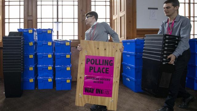 Wahllokal in Edinburgh zur Europawahl: Großbritannien wählt bereits am 23. Mai
