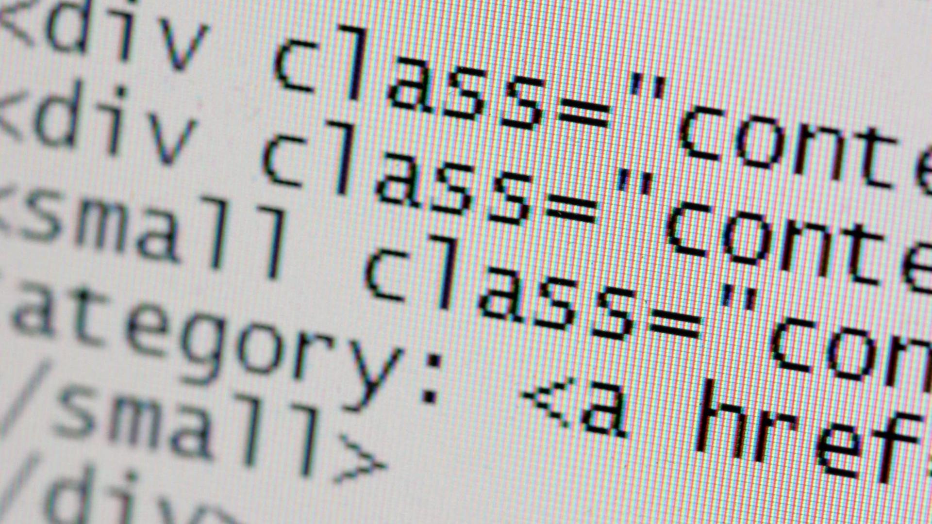Screenshot mit HTML-Code in schwarzer Schrift auf weißem Hintergrund. Screenshot mit HTML-Code in schwarzer Schrift auf weißem Hintergrund.
