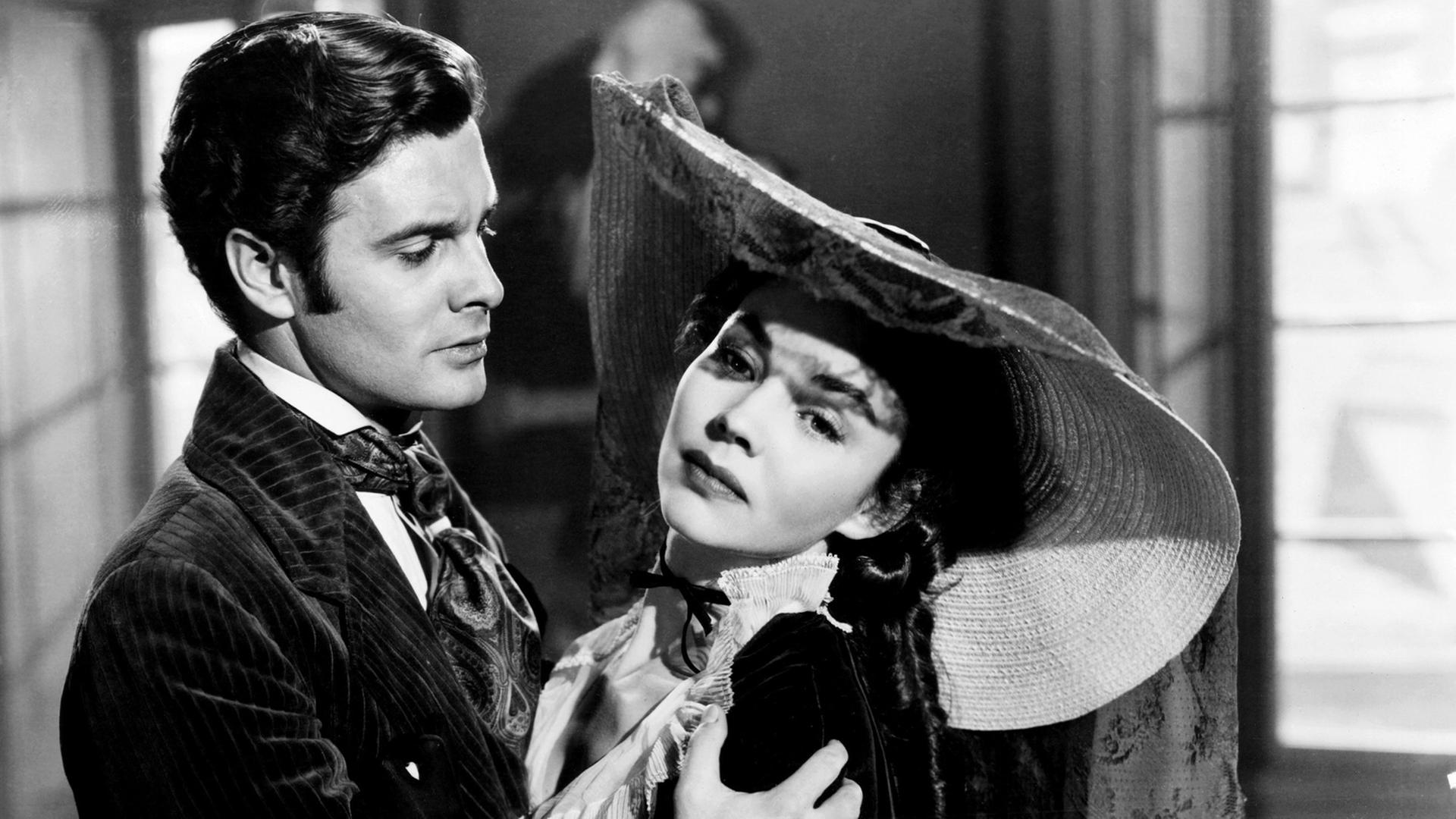 Madame Bovary - Szene aus dem Film mit Louis Jourdan und Jennifer Jones, 1949. Madame Bovary - Szene aus dem Film mit Louis Jourdan und Jennifer Jones, 1949.