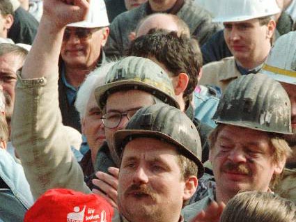 Bergarbeiter im Saarland demonstrieren für die Erhalt ihrer Arbeitsplätze