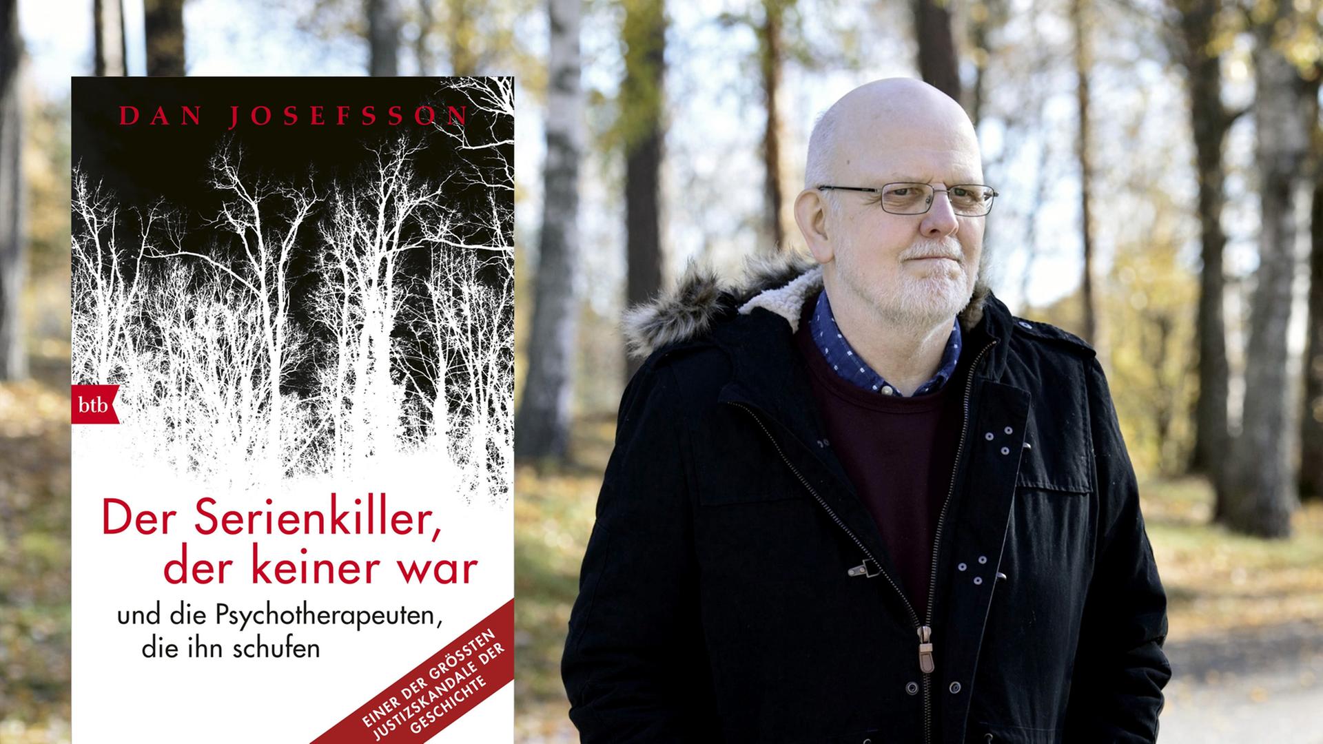 Cover von Dan Josefsson: "Der Serienkiller, der keiner war". Im Hintergrund ist Sture Bergwall zu sehen, der infolge einer Therapie 39 Morde gestand, die er gar nicht begangen hatte. Cover von Dan Josefsson: "Der Serienkiller, der keiner war". Im Hintergrund ist Sture Bergwall zu sehen, der infolge einer Therapie 39 Morde gestand, die er gar nicht begangen hatte.