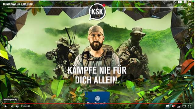 Screenshot der Youtube-Serie "KSK – Kämpfe nie für dich allein"