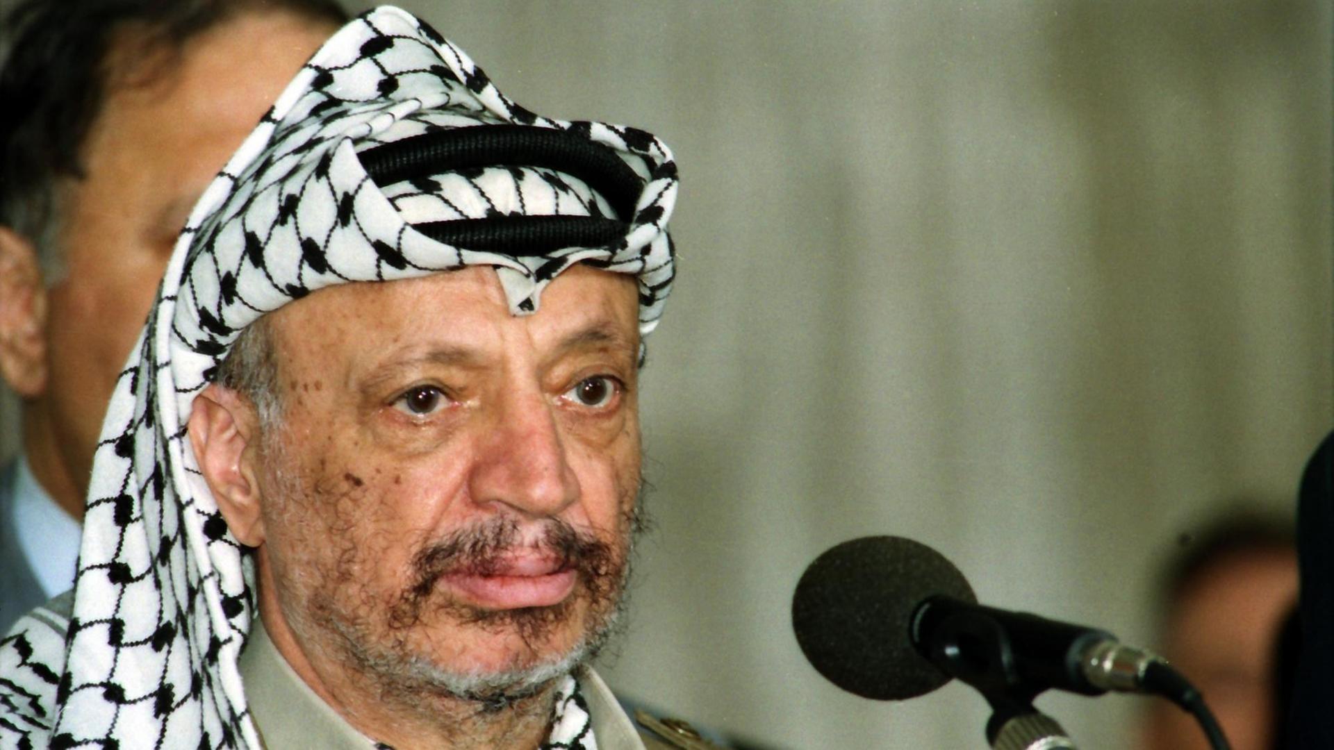 Jassir Arafat, Vorsitzender der Palästinensischen Befreiungsorganisation PLO am 1.10.1993