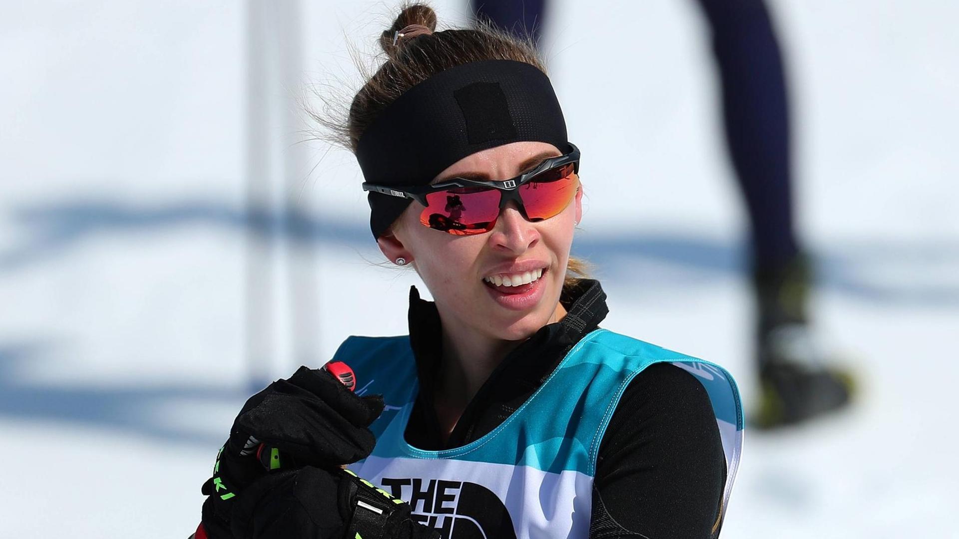 Die russische Biathletin Michalina Lisowa bei den Paralympics in Pyeongchang Die russische Biathletin Michalina Lisowa bei den Paralympics in Pyeongchang