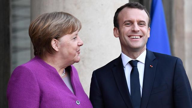  Bundeskanzlerin Angela Merkel (CDU) und Frankreichs Präsident Emmanuel Macron 