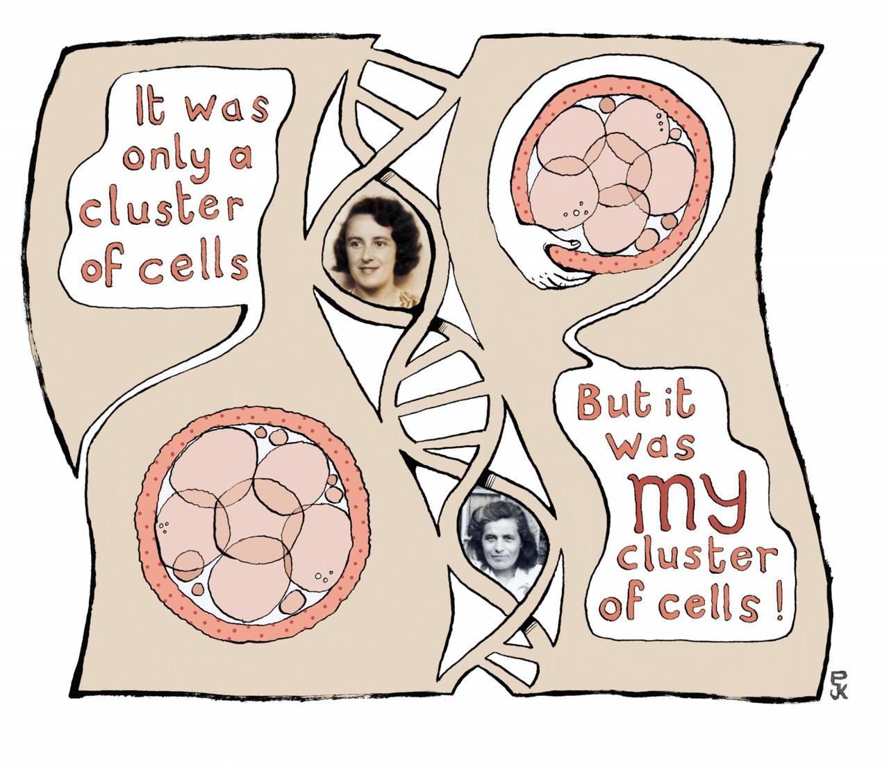 Paula Knights Comic-Zeichnung "Cluster of Cells"