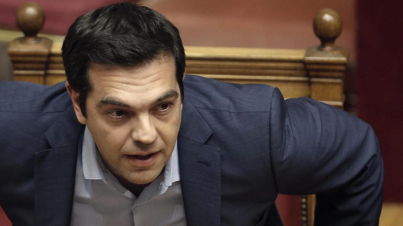 Ministerpräsident Alexis Tsipras im griechischen Parlament