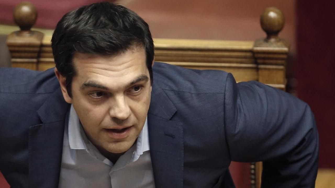 Ministerpräsident Alexis Tsipras im griechischen Parlament Ministerpräsident Alexis Tsipras im griechischen Parlament