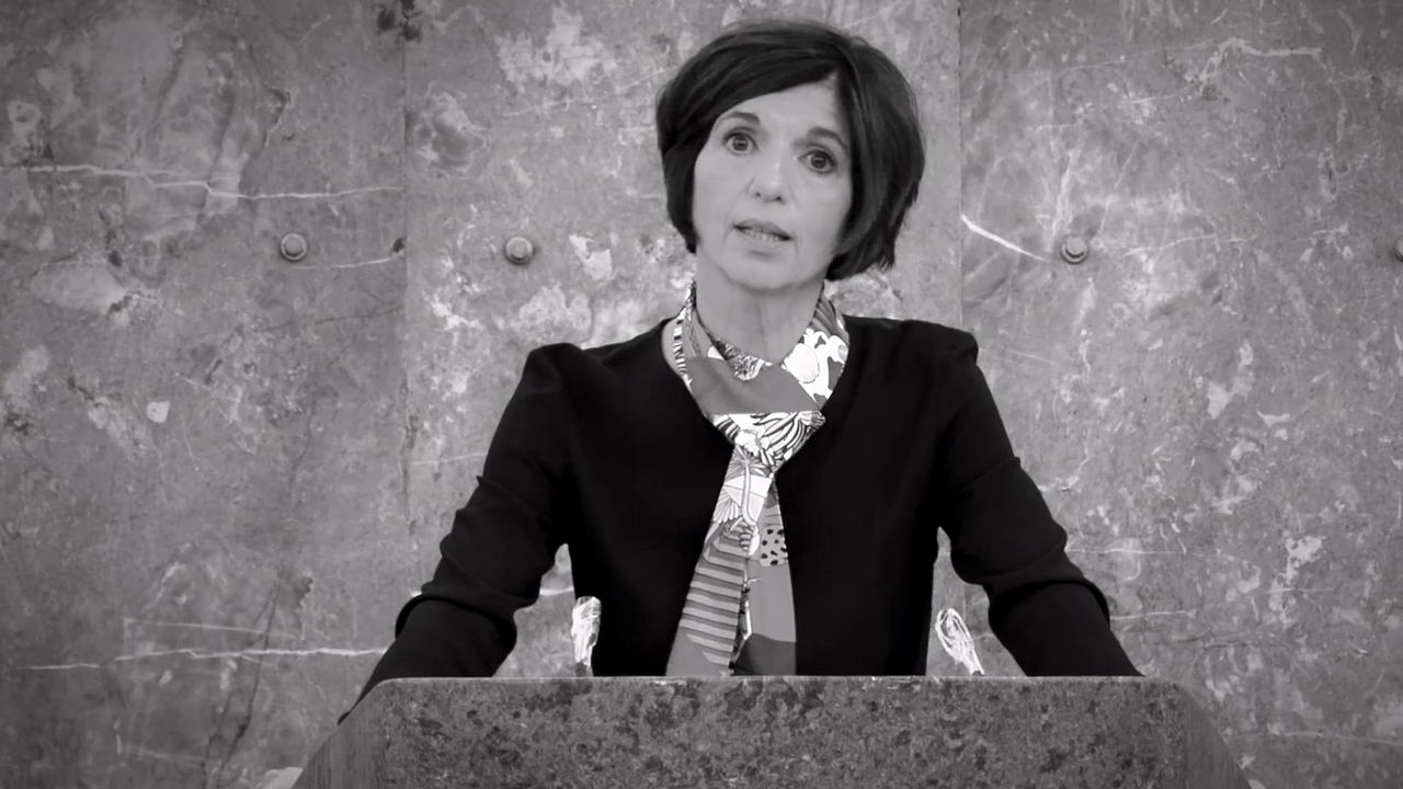 Die Soziologin Jutta Allmendinger hält eine Ansprache in der Frankfurter Paulskirche. Die Soziologin Jutta Allmendinger hält eine Ansprache in der Frankfurter Paulskirche.